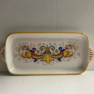 Deruta Italy Italian Pottery Raffaellesco Serving Tray 11"